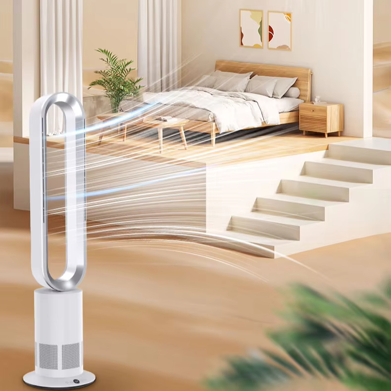 Olinvi – Luftreiniger mit blattlosem Ventilator TP09, weiß – Leise, mit Fernbedienung - Vue 3